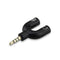 3.5mm Black Stereo Splitter to Mic Headset Jack Plug Adapter For Phone Pretty