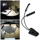 Portable Clip On Book Light USB Rechargeable Double Lamp Desk LED Table Rea B7P2