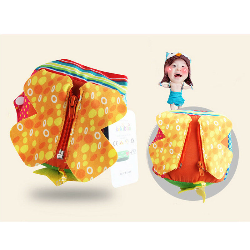 2Pcs Baby Basic Skills Learn To Dress 6 Puzzle Soft Cube Montessori Toys