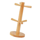 Wooden Cup Holder, Removable Coffee Mug Tree Rack Organizer with 6 Hooks Stand
