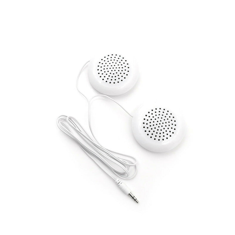 Mini White Dual Stereo 3.5mm Pillow Speaker For MP3 MP4 Player Phone CD Rad ï¼D