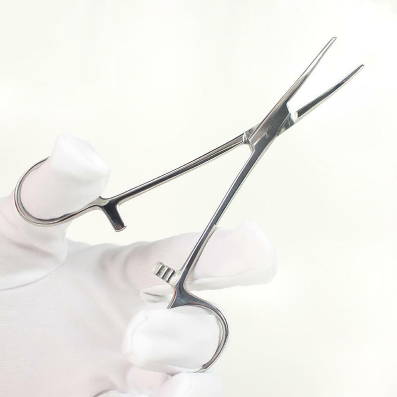 Forceps Hemostatic Clamp Curved Tweezers Stainless Surgical Serrateds