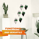 Geometric Wall Planter Set Of 2, Wall Hanging Decorative Mini Vases, Cerami
