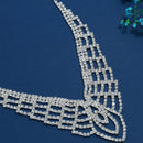2 Piece Set Geometric Crystal Diamond Phoenix Necklace Earrings Jewelry Set