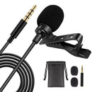 3.5mm Wired Lavalier Microphone Collar Lapel Clip-on Mic for PC Cell Phone