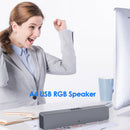 A4 6W RGB USB Wired Sound Bar PC Home Theater TV Stereo Surround Speaker
