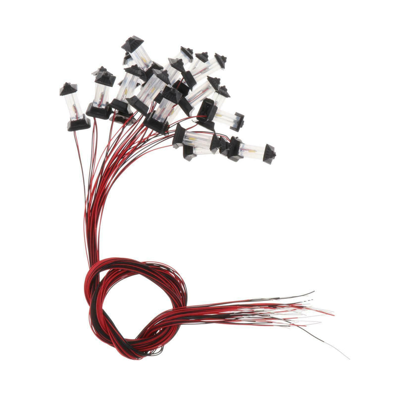 Set of 20 Train Railway LED Light Micro Landscape Lamppost 1:100 1:500 TT N