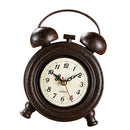Industrial Retro Round Wall Clock Table Clock Home Decoration Ornament Brown