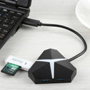 5Gbps Super Speed 4 Ports USB 3.0 HUB Adapter Cable,about 20cm black P2Q6