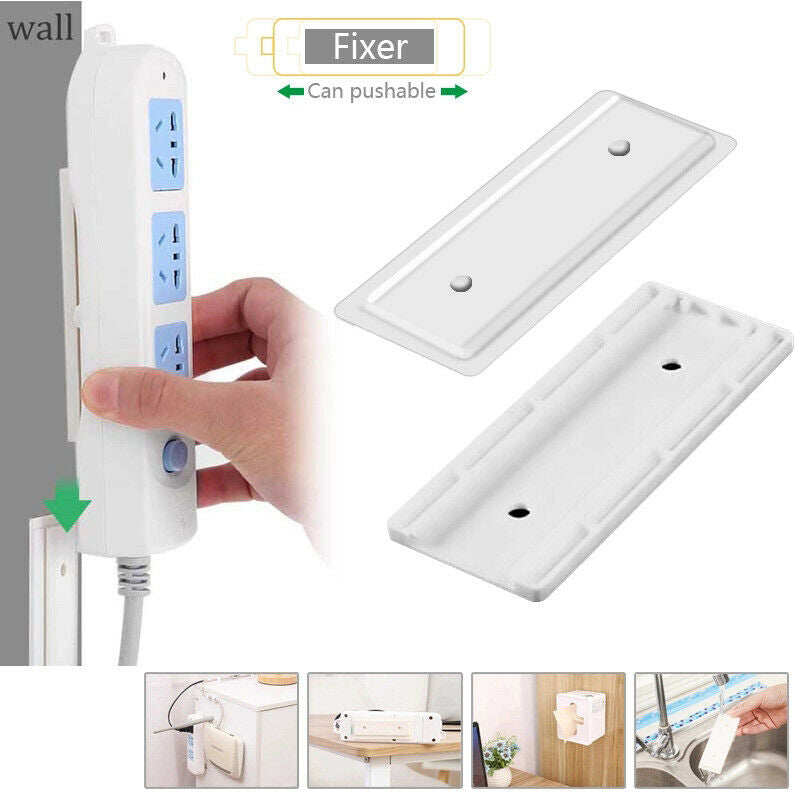 Self-Adhesive Power Strip Holder Fixator-Wall-Mounted Socket Cable OZ