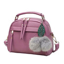 Women Messenger Handbag Shoulder Bag PU Leather Sling Bag/Light Purple