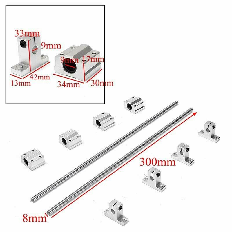 8Mm 300Mm Linear Rail Shaft With Sk8 Scs8Uu Guide Support Bearing Slip Moto A1F2