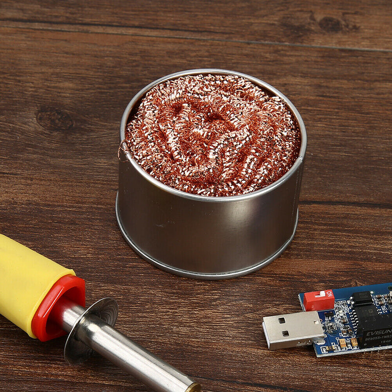 2pcs 599B Soldering Sponges Solder Iron Tip Cleaner Metal Wire with Stand  A