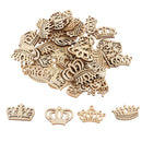 50 Pieces Unfinished Wood Hollow Crown Shape Wooden Plaque Embellishments
