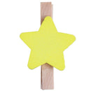 Star Pattern Card Photo Paper Spring Peg Mini Wooden Clip 20pcs Yellow Z8P6