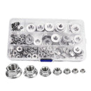 140Pcs M3 M4 M5 M6 M8 M10 M12 Hex Flange Nuts Assortment Kit-304 Stainless