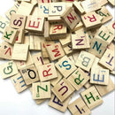 100 Wooden Alphabet Scrabble Colorful Letters & Numbers For Crafts Wood