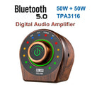 Wood Grain 100W Bluetooth Power Amplifier Hi-Fi Stereo Amp Home Speaker with
