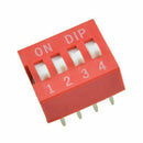 10Pcs Slide Type Switch Module 2.54mm 4-Bit 4 Position Way DIP Red Pitch M5D3