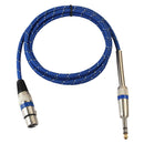3Pin XLR Female to 1/4" 6.35mm TRS Male Balanced Stereo Audio Mic Cable 1m