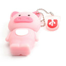 128M USB Flash Drive,Cute Pink Pig Shaped Memory Stick Data Storage U-Disk