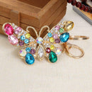 Crystal Butterfly Rhinestone Women Bag Pendant Keyring Keychain Key Holder