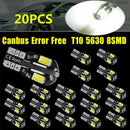 20x Car T10 Super Bright LED Canbus Error Free Light Bulbs 8SMD 5730 168 194 W5W