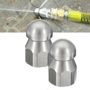 2Pcs G1/4inch Quick Connector Rotary Sewer Cleaning Nozzle Stainless Steel