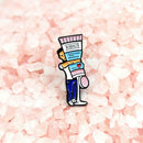 Creative Jacket Brooches Backpack Boys Squeeze Toothpaste Enamel Pin Badges Gift