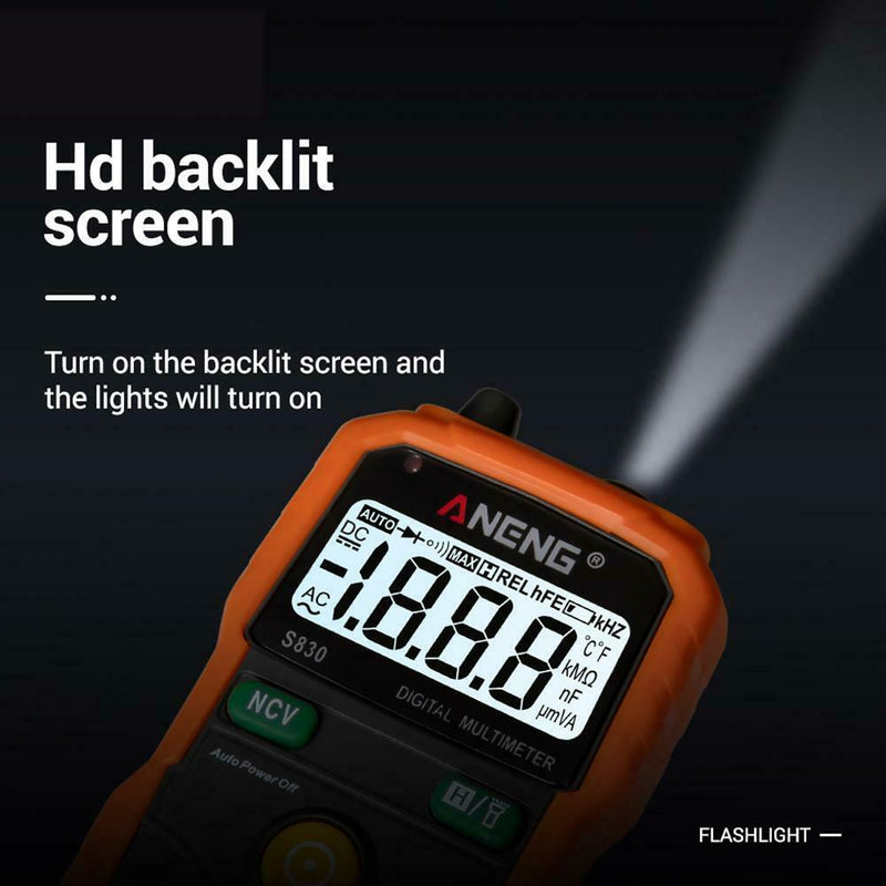 Digital Multimeter Transistor Capacitor Tester Capacitance Meter (Orange) A
