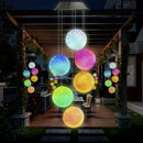 Solar Powered Wind Chime Light String Crystal Ball Color Change Outdoor Wat