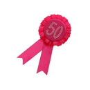 2pcs Diamante Rhinestone Rose 50th Birthday Party Rosette Satin Ribbon
