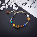 Handmade Galaxy Solar System Eight Planets Theme Natural Stone Beaded Bracele â„–[
