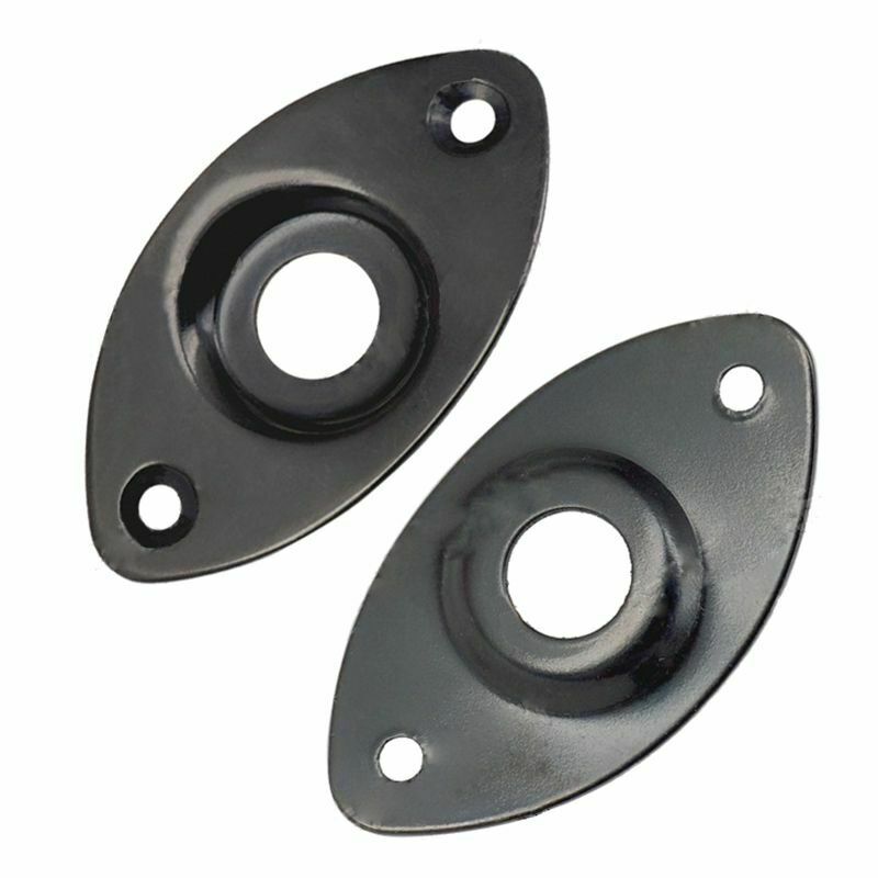 Oval Indented Guitar Jack Plate30 BK Oval Indented Guitar Jack Plate & Sock