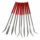 160 x 4mm Lapidary Bent Curved Diamond Needle Files Red Handle 10 Pcs J2F2