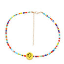Bohemia Colorful Beads Smile Face Pendant Choker Necklace Clavicle Jewelry Gi JR