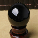80MM Natural Black Obsidian Sphere Large Crystal Ball Healing Stone with Ba