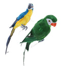 2pcs Blue and Green Handcraft Foam Parrot Birds Ornament Fits for Balcony, Tree,