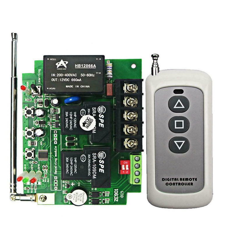 AC220-380V 2 CH Channel 433Mhz Wireless Remote Control Switch with 3 Button