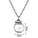 Fashion Women Flower Glass Ball Pendant Clavicle Chain Necklace Jewelry