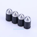 4pcs Black Aluminum Bullet Style Car Tyre Tire Wheel Valve Stems Caps Dust Cover
