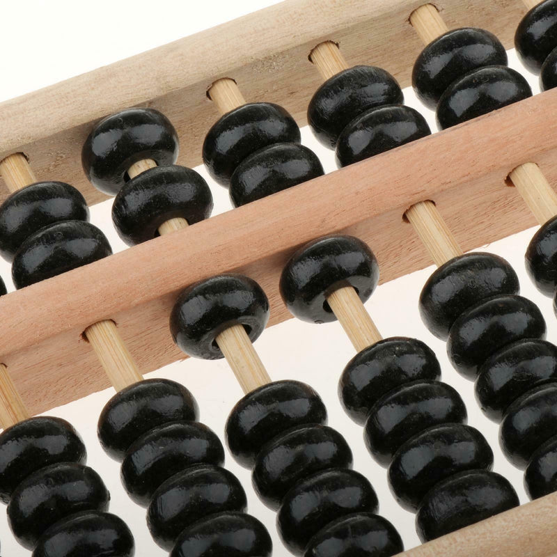 Portable 9 Column Wood Abacus Wooden Frame Japanese Student Calculator