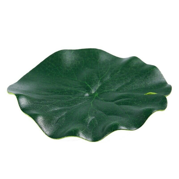 5 Pcs Aquarium Fish Tank Green Lotus Leaf Plastic Floating Decor 5.5" Dia U1J1