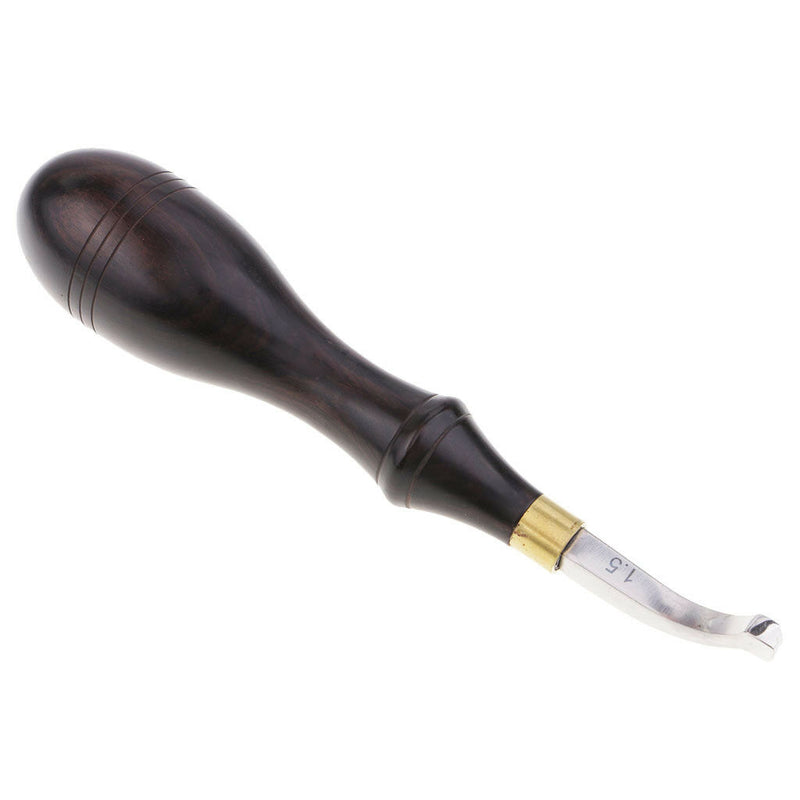 1.5mm Wooden Handle Edge Beveler Skiving Cutting Tool DIY Leather Craft Tool