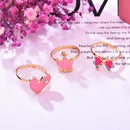 20x Girl Kids Child Cute Cartoon Adjustable Rings Crystal Ring Jewelry Wholesale