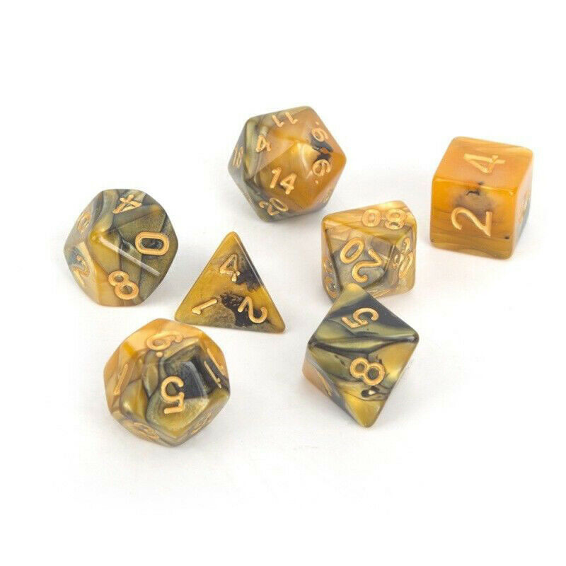 28pcs Shiny Acrylic Polyhedral Dice DND RPG MTG Role Playing Game + Bag 4  MLL