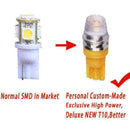 5pcs Yellow High Power T10 5730 LED Light Bulbs W5W 192 168 194 12V Y5C4 K3 C9G0