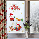 2pcs Merry Christmas Santa Claus Snowman Wall Stickers Self-adhesive Decals A