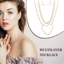 Multi-layer Love Heart Pendant Necklace Simple Clavicle Chain Women Jewelry