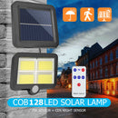 IP65 Solar Wall Light Remote Control Motion Sensor Outdoor Lamp (128LED)